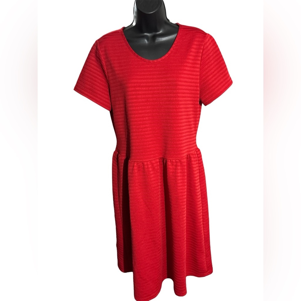 YELLOWBERRY Red Fit and Flared Pleated Dress - Picture 4 of 5